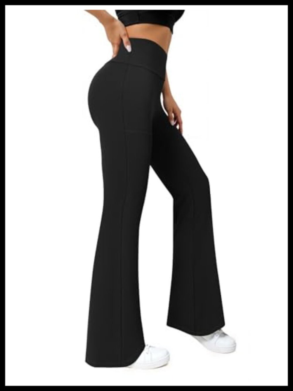 Flare Leggings for Women High Waisted Bootcut Yoga Pants w/ Pockets